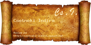 Csetneki Indira névjegykártya
